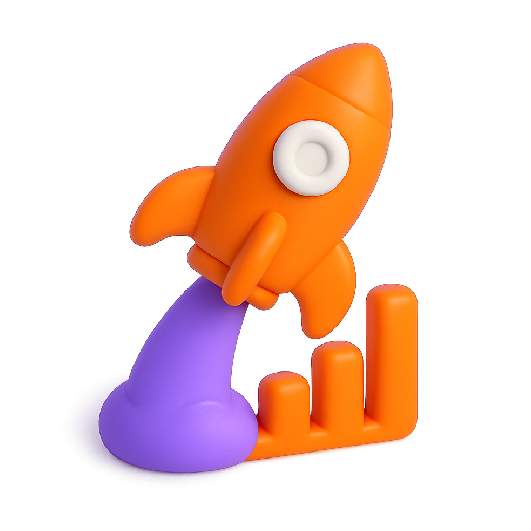 Icono moderno representando servicios para startups con elementos de tecnología y escalabilidad